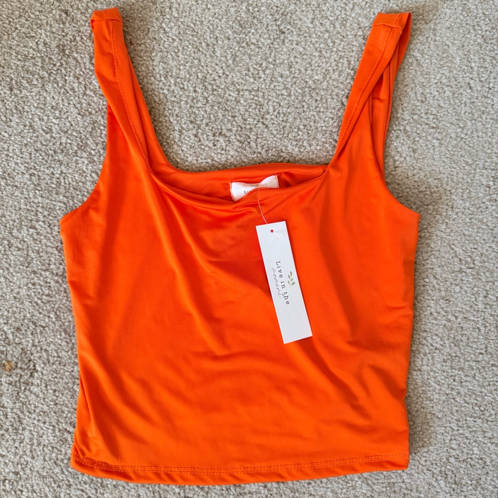 Live The Process Vibrant Orange Tank Top
